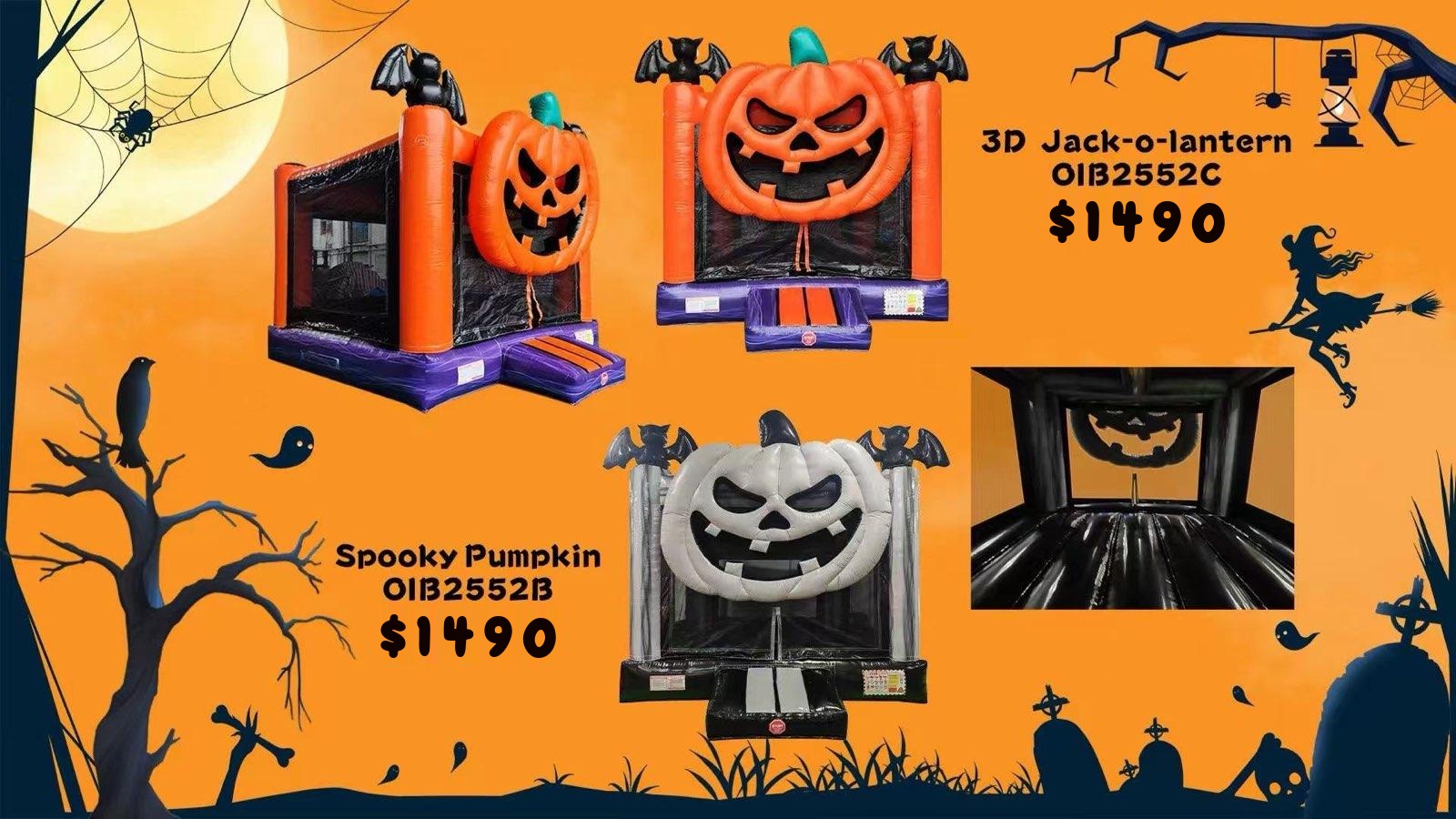 Halloween pumpkin bouncers